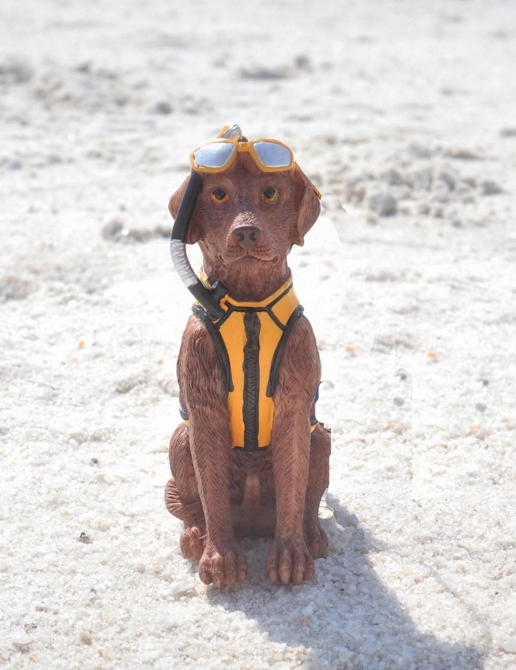 Chocolate Lab Dog with Scuba Googles Christmas Ornament