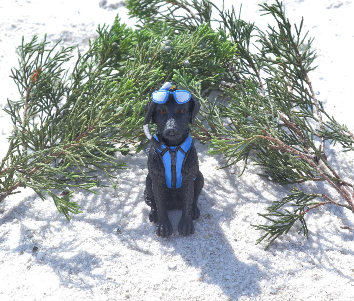 Yellow Lab dog with scuba gear Christmas Ornament