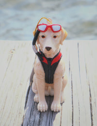 Yellow Lab dog with scuba gear Christmas Ornament