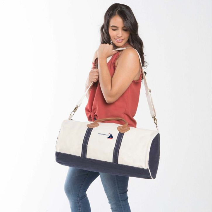 Canvas Travel Duffel with Leather Handles