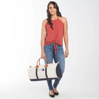 Canvas Travel Duffel with Leather Handles