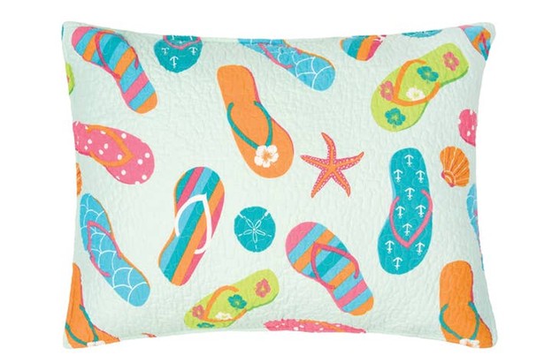 Flip Flop Life Coastal Colored Beach Quilt Set Full/Queen