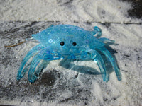 Blue Crab Glass 4 inch Christmas Ornament
