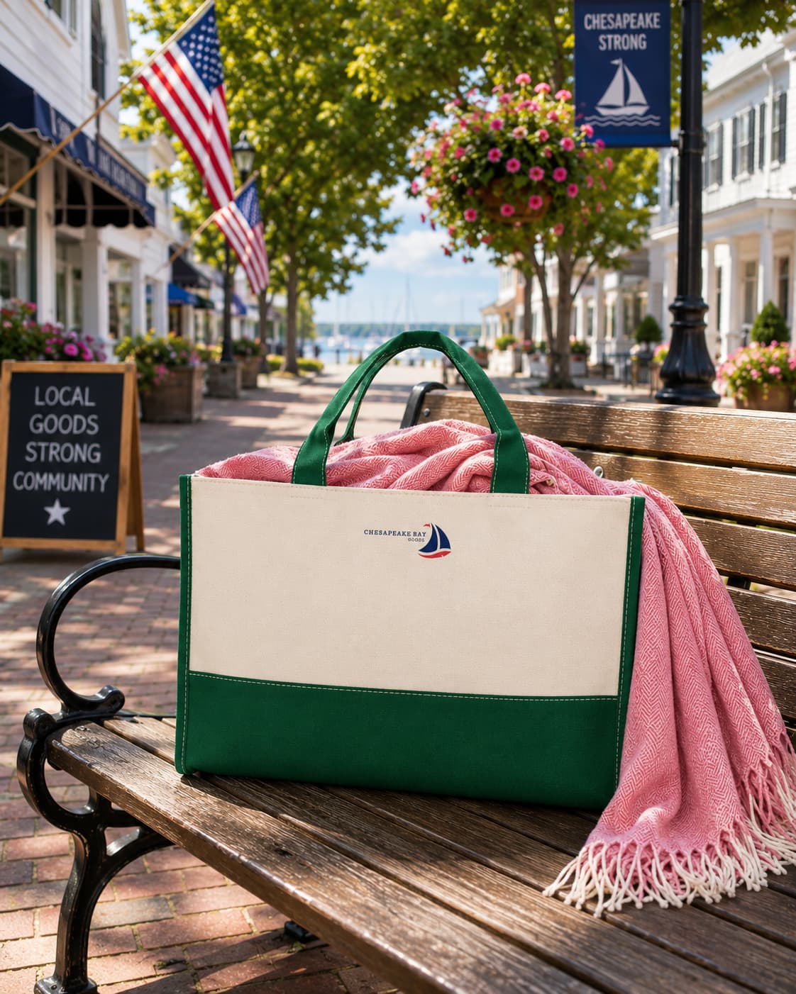 Hampton Color Block Rectangular Canvas Tote