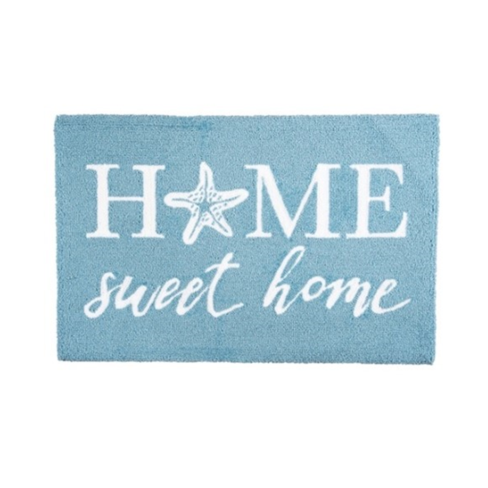 Blue Hooked Home Sweet Home Hooked Accent Rug by C&F Home