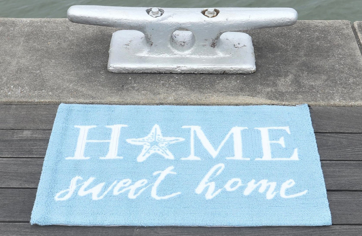 Blue Hooked Home Sweet Home Hooked Accent Rug by C&F Home