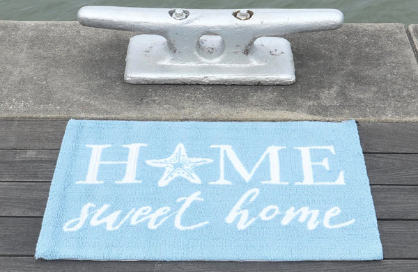 Blue Hooked Home Sweet Home Hooked Accent Rug by C&F Home