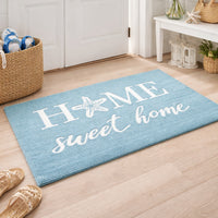 Blue Hooked Home Sweet Home Hooked Accent Rug by C&F Home