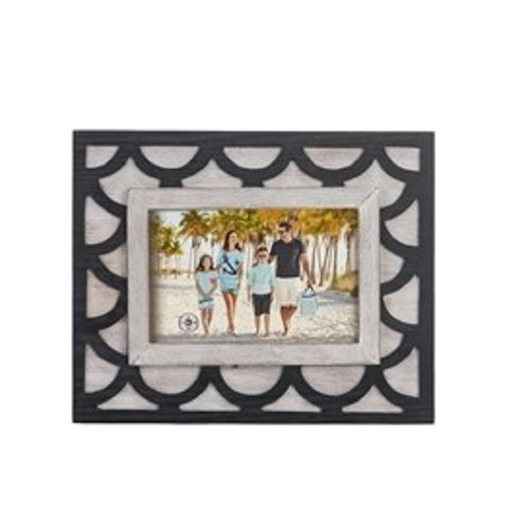 Navy Lattice Photo Frame
