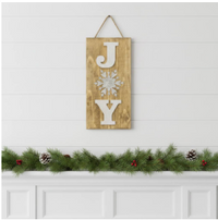 Joy Wood Snowflake Hanging Sign