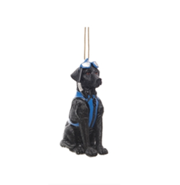 Black Lab Dog with Scuba Googles Christmas Ornament