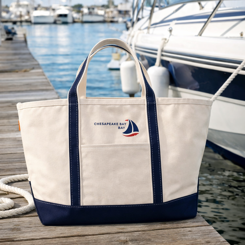 Large Canvas Nautical Sailboat Beach Tote – Chesapeake Bay Goods
