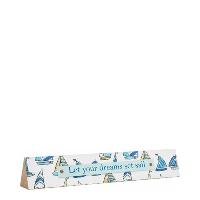 Let Your Dreams Set Sail Wood Triangle Decorative Beach Plaque