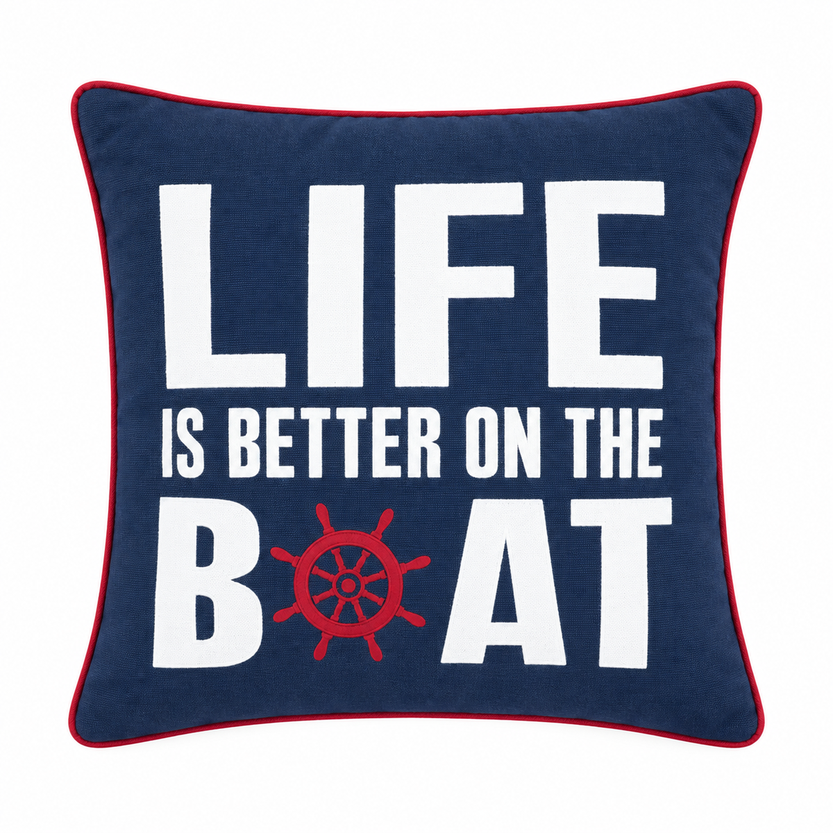 Life is Better On The Boat Blue Pillow
