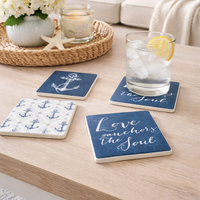 Nautical Anchor Ceramic Coaster 4 Pack