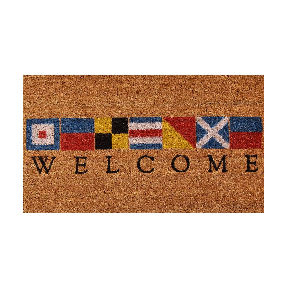 Nautical Flags Welcome Coir Doormat