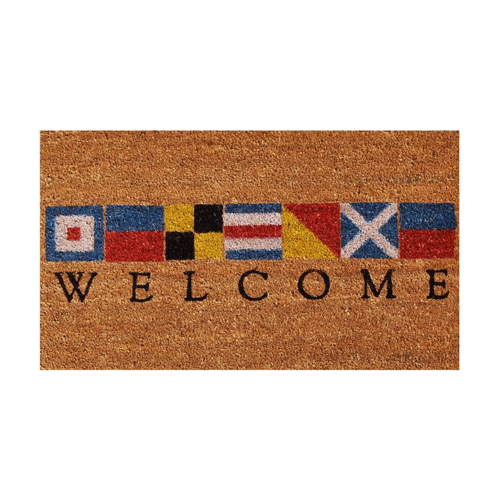 Nautical Flags Welcome Coir Doormat