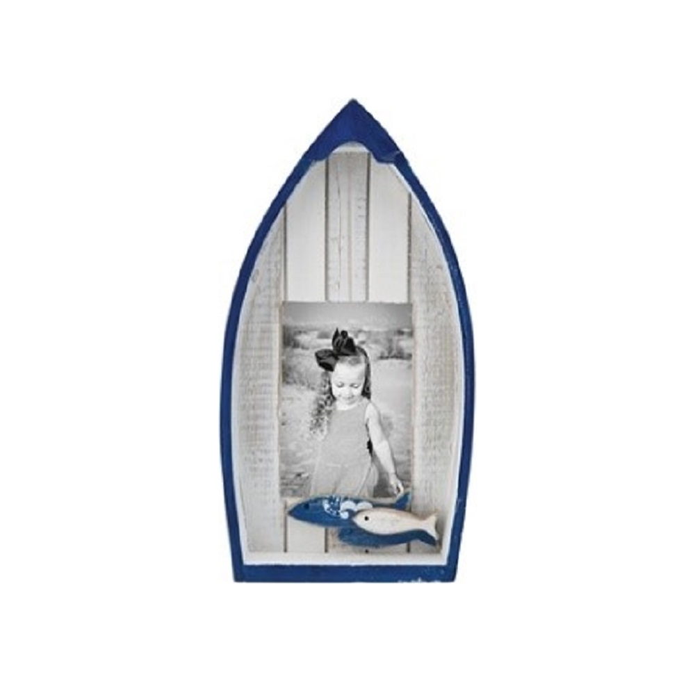 Nautical Navy and White Boat Photo Frame