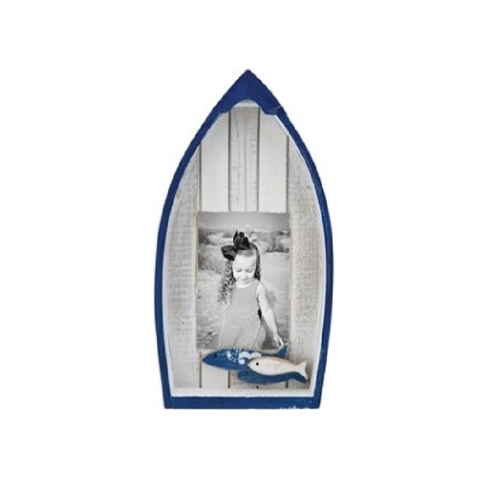 Nautical Navy and White Boat Photo Frame