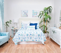 Outlook Beach Blue Coastal Lightweight Quilt Set -Full/Queen