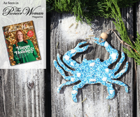 Blue Beaded Crab Ornament