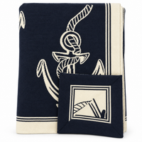 Nautical Rope and Anchor Cotton Throw by Darzzi