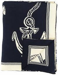 Nautical Rope and Anchor Cotton Throw by Darzzi