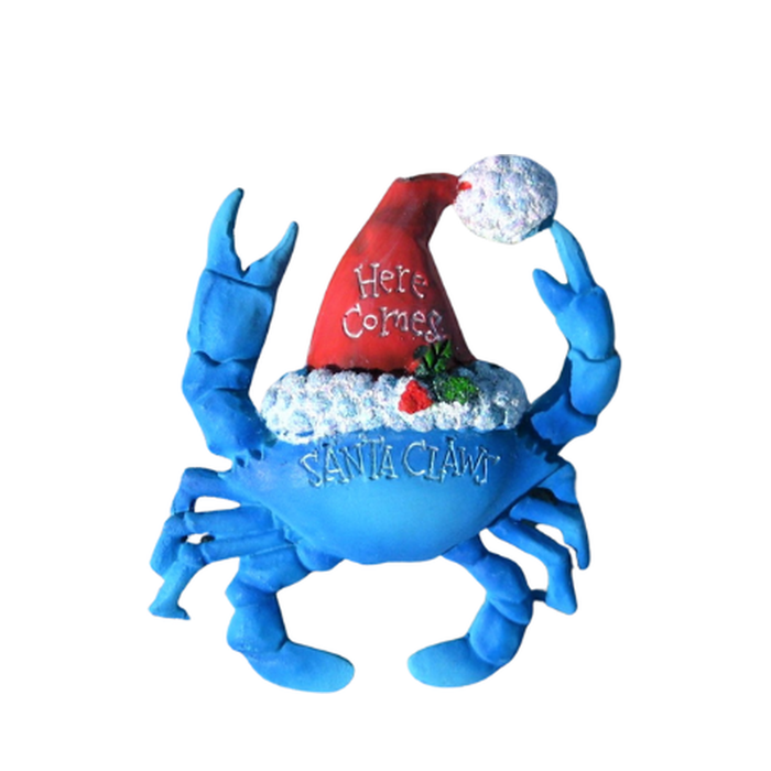 Santa Claws Blue Crab Nautical Christmas Ornament