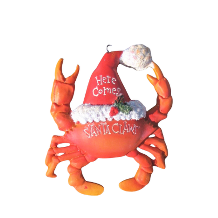 Santa Claws Red Crab Nautical Christmas Ornament