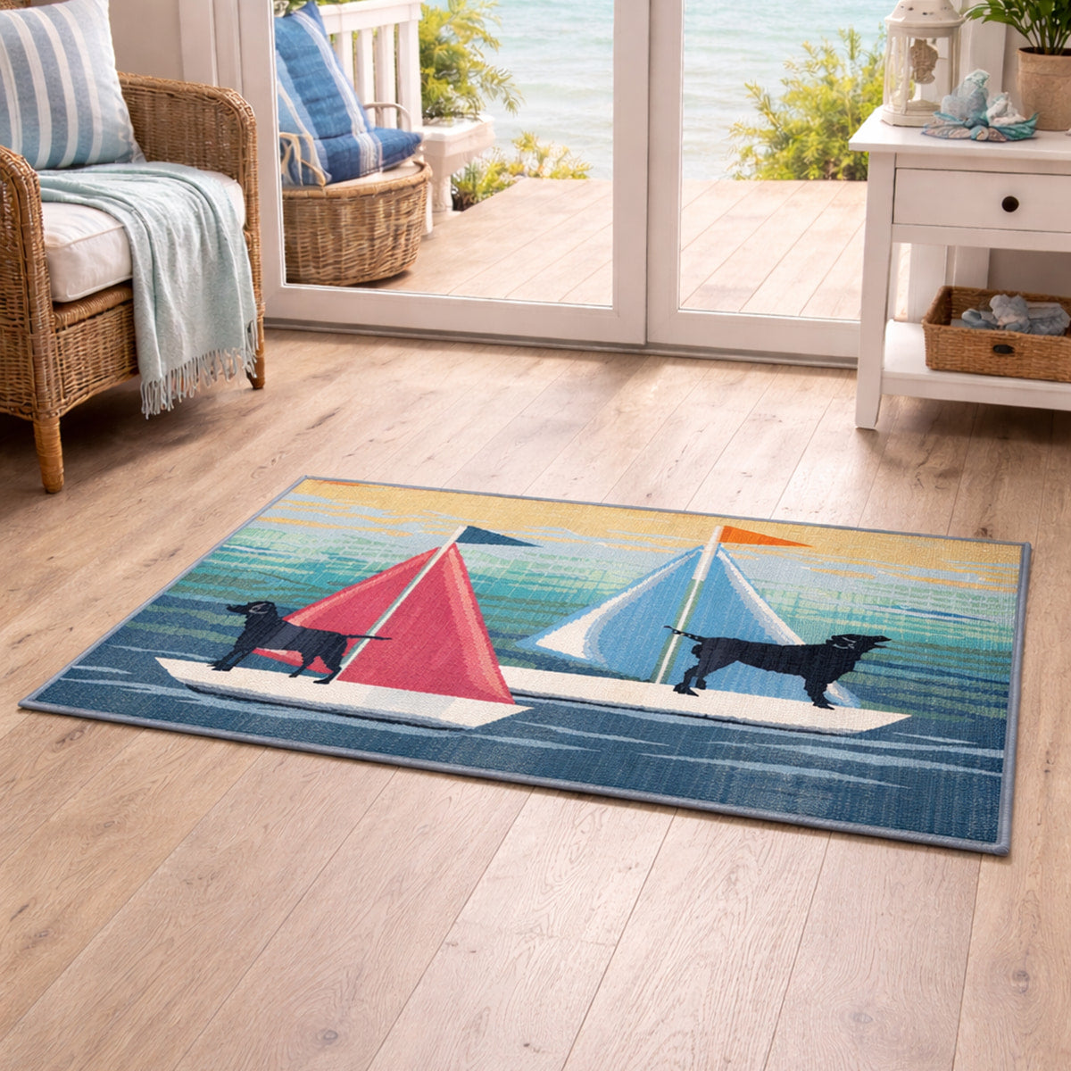 See Spot Sail Indoor/Outdoor Blue Rug