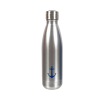 Anchor Pattern Stainless Steel Silver Water Bottle - FINAL SALE