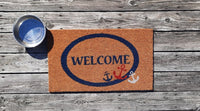 Triple Anchor Welcome Coir Doormat