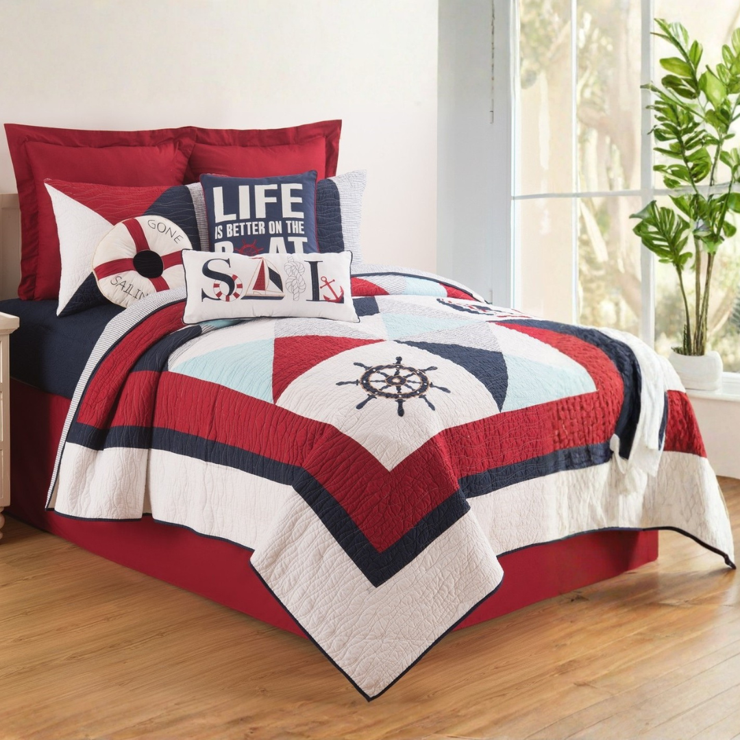 Waterbourne Nautical King Quilt Set by C&F Home