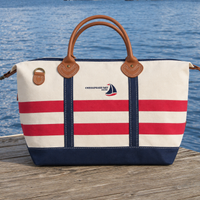 Weekender Striped Canvas Tote Bag