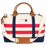 Weekender Striped Canvas Tote Bag