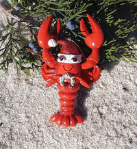 Under The Sea Lobster With Santa Hat Nautical Ornament