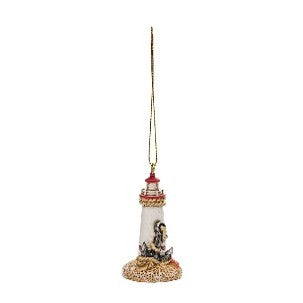 White Lighthouse Christmas Ornament