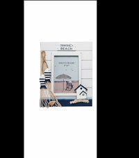 Nautical White Washed Photo Frame with Decorations Vertical