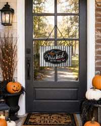 Halloween Metal Hanging Wall Plaque "Wicked"