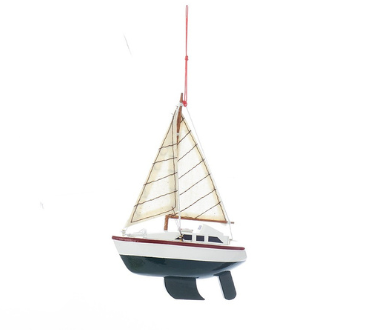 Yacht Sailboats With 2 Sails Christmas Ornaments - Sold Separately