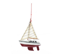 Yacht Sailboats With 2 Sails Christmas Ornaments - Sold Separately