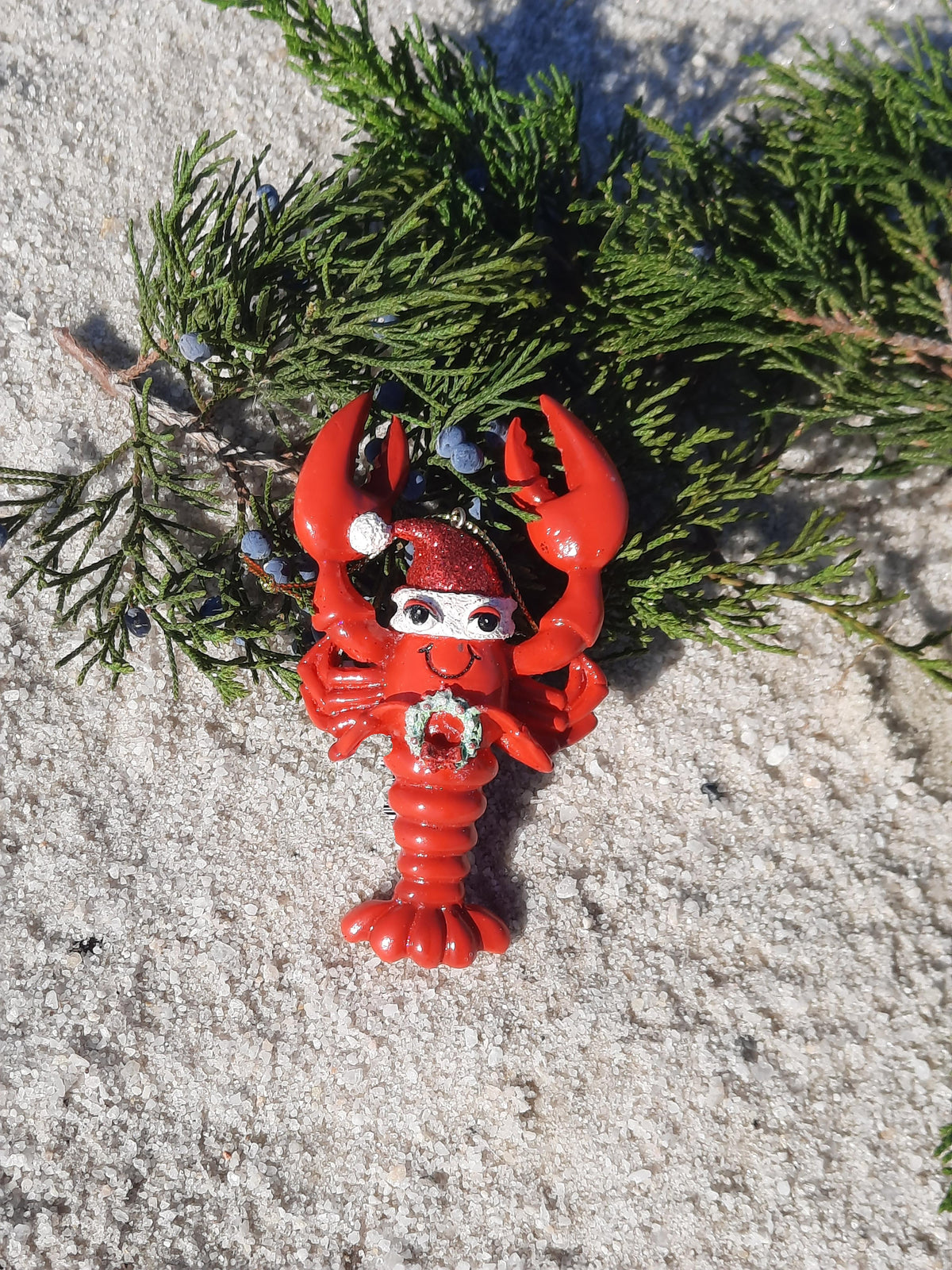 Under The Sea Lobster With Santa Hat Ornament