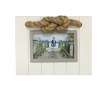 Nautical Photo Frames - Beach White and Tan Frame with Rope Accent