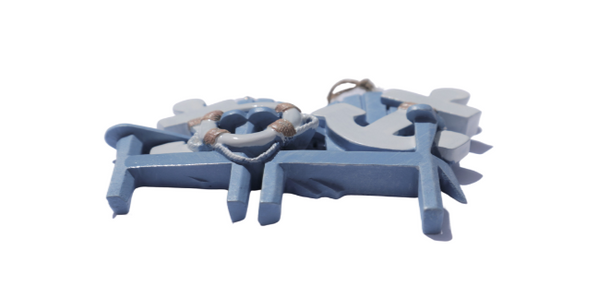 Couples Blue Beach Adirondack Chair Christmas Ornament