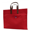 Red Structured Canvas Tote with Leather Handles - Chesapeake Bay Goods