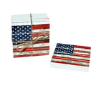 American Flag Patriotic Pallet Coaster 4-Pack