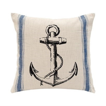 Anchor Feed Sack Pillow - Chesapeake Bay Goods