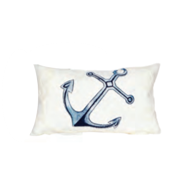 White Anchor Indoor/Outdoor Rectangular Pillow