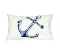 White Anchor Indoor/Outdoor Rectangular Pillow