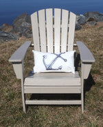 White Anchor Indoor/Outdoor Rectangular Pillow